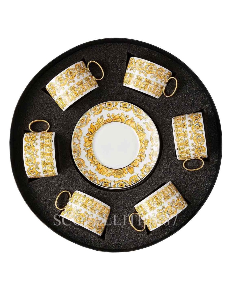 베르사체 Gift Set of 6 Tea Cups and 소서 메두사 Rhapsody Versace Gift Set of 6 Tea Cups and Saucers Medusa Rhapsody 02070