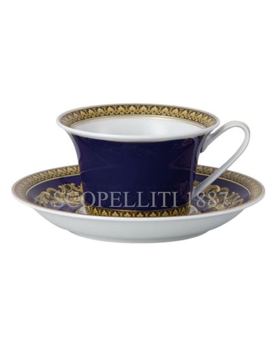 베르사체 티 컵앤소서 메두사 블루 Versace Tea Cup and Saucer Medusa Blue 02069