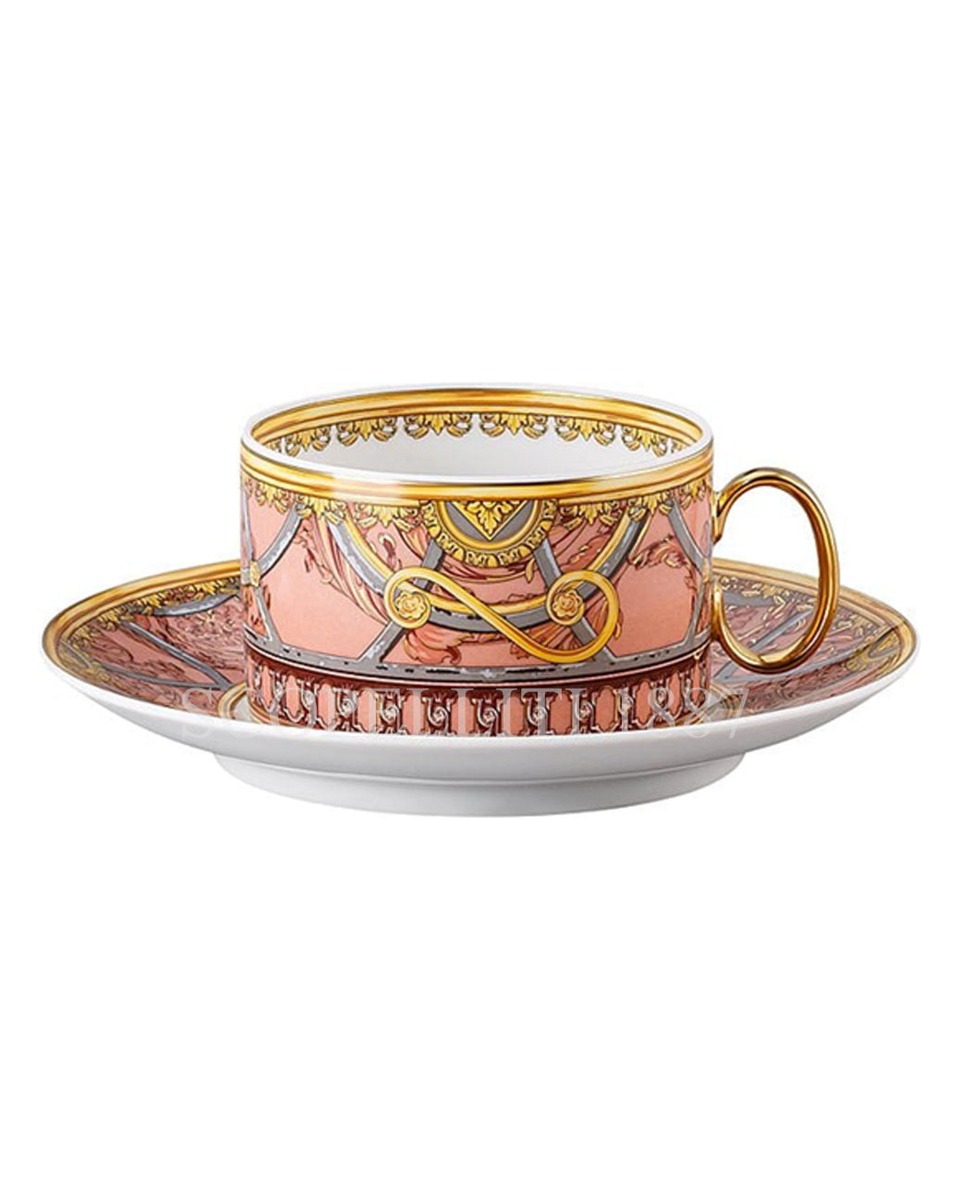베르사체 티 컵앤소서 라 스칼라 del Palazzo 로즈 Versace Tea Cup and Saucer La Scala del Palazzo Rose 02072