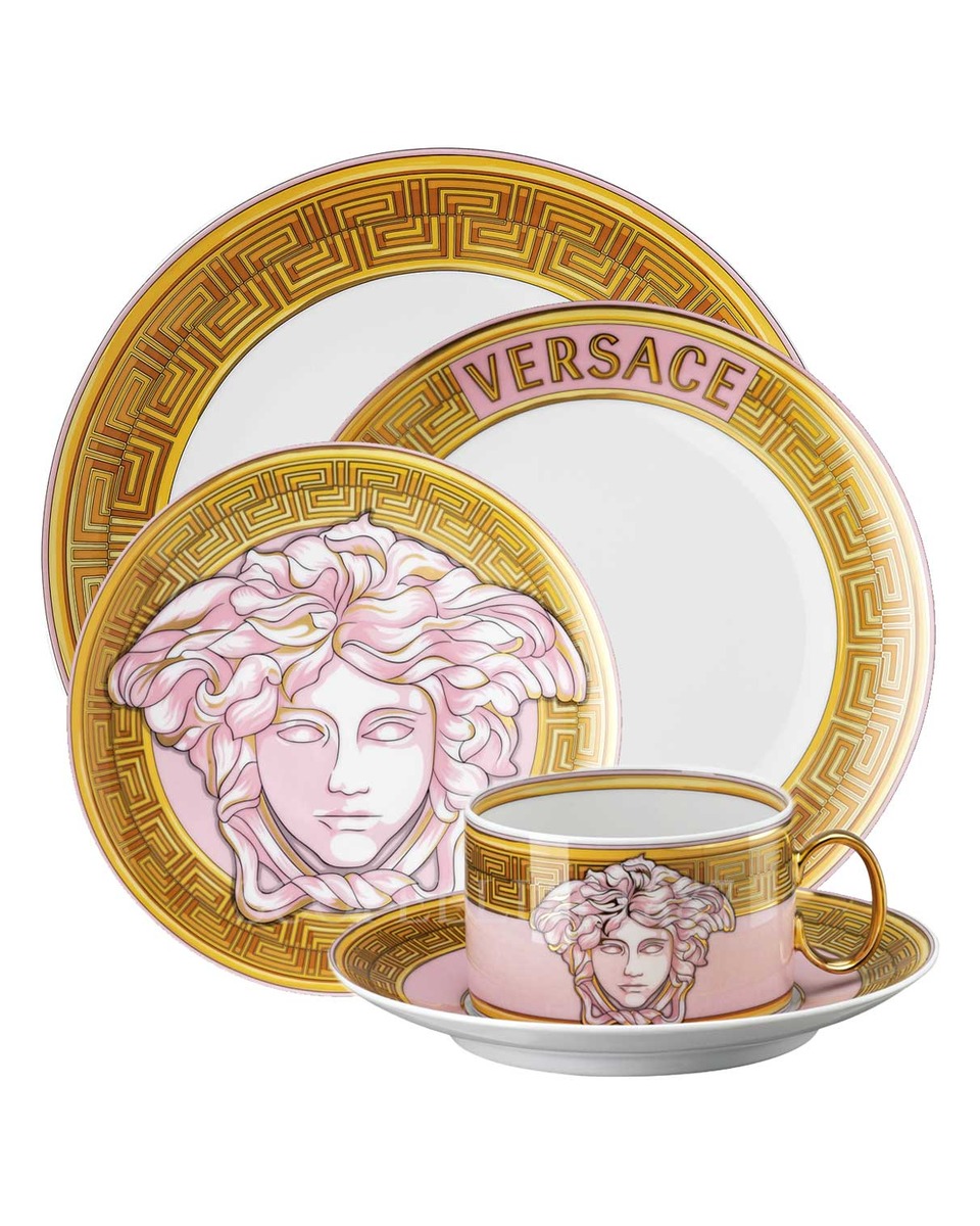 베르사체 New 메두사 Amplified 핑크 Coin 5 피스 P레이스 Setting Versace New Medusa Amplified Pink Coin 5 Piece place Setting 02081