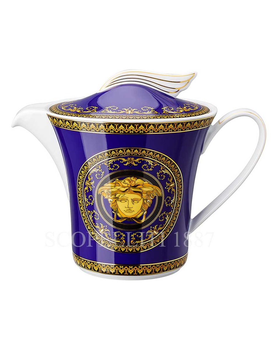 베르사체 티포트 메두사 블루 Versace Teapot Medusa Blue 02101