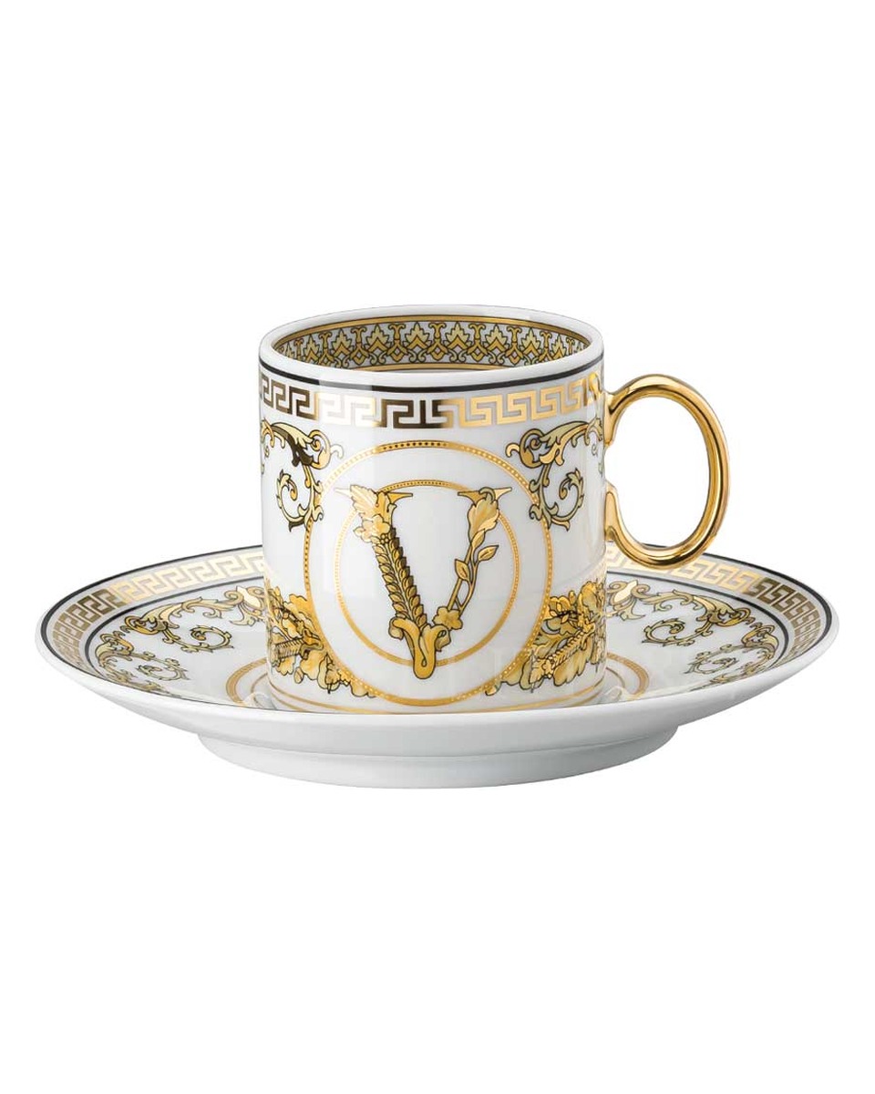 베르사체 Espresso 컵앤소서 Virtus Gala 블랙 Versace Espresso Cup and Saucer Virtus Gala Black 02127