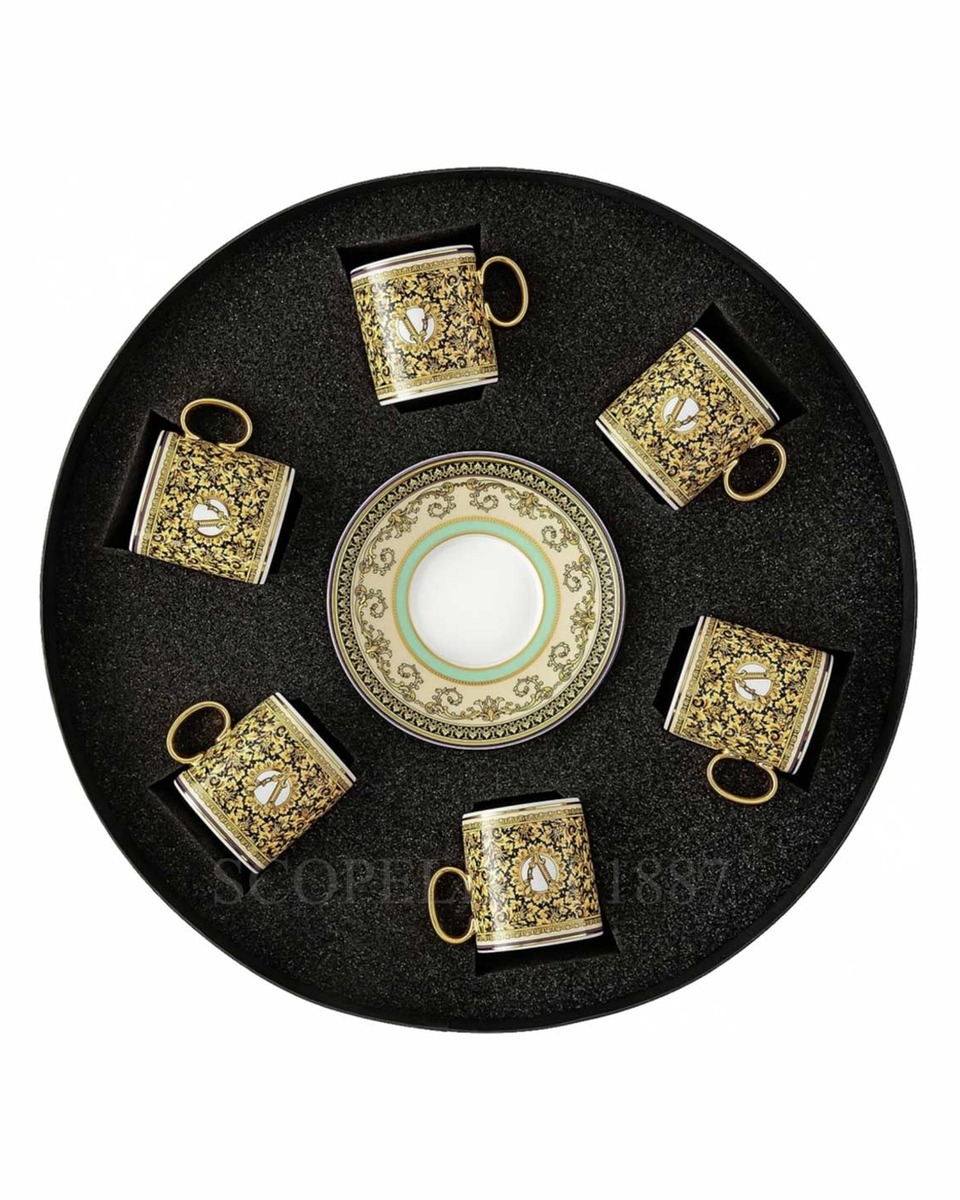 베르사체 6 에스프레소 컵S and 소서 Gift Set Barocco Mosaic Versace 6 Espresso Cups and Saucers Gift Set Barocco Mosaic 02129
