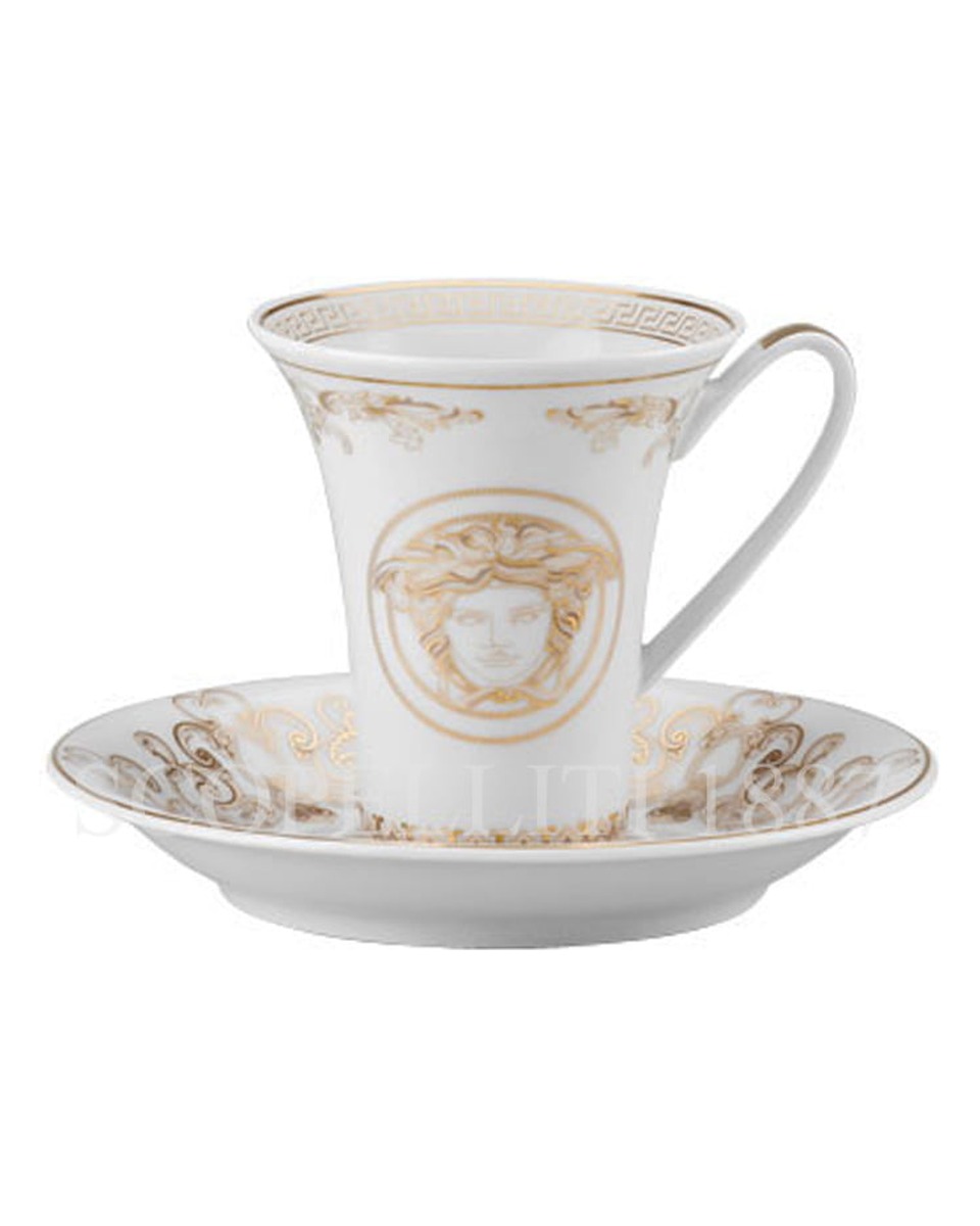 베르사체 Espresso 컵앤소서 Virtus Gala 화이트 Versace Espresso Cup and Saucer Virtus Gala White 02128