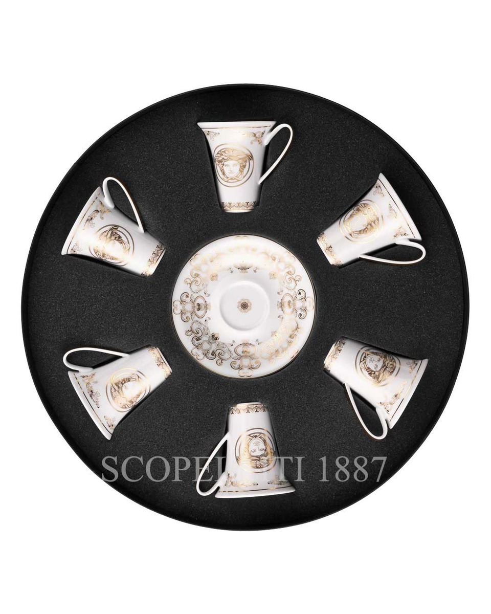 베르사체 6 에스프레소 컵S and 소서 Gift Set 메두사 Gala 골드 Versace 6 Espresso Cups and Saucers Gift Set Medusa Gala Gold 02141