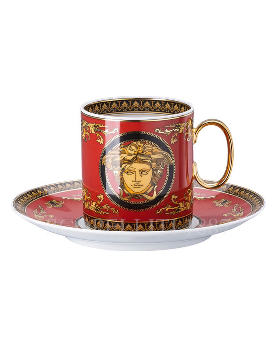 베르사체 Espresso 컵앤소서 Short 메두사 Red Versace Espresso Cup and Saucer Short Medusa Red 02152