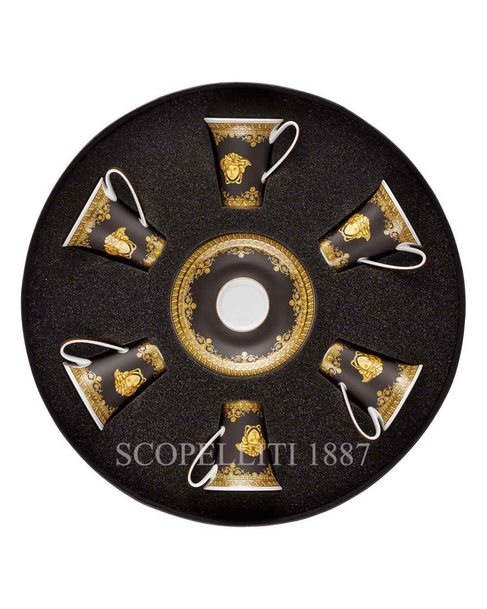 베르사체 Gift Set of 6 에스프레소 컵S I love Baroque 블랙 Versace Gift Set of 6 Espresso Cups I love Baroque Black 02155