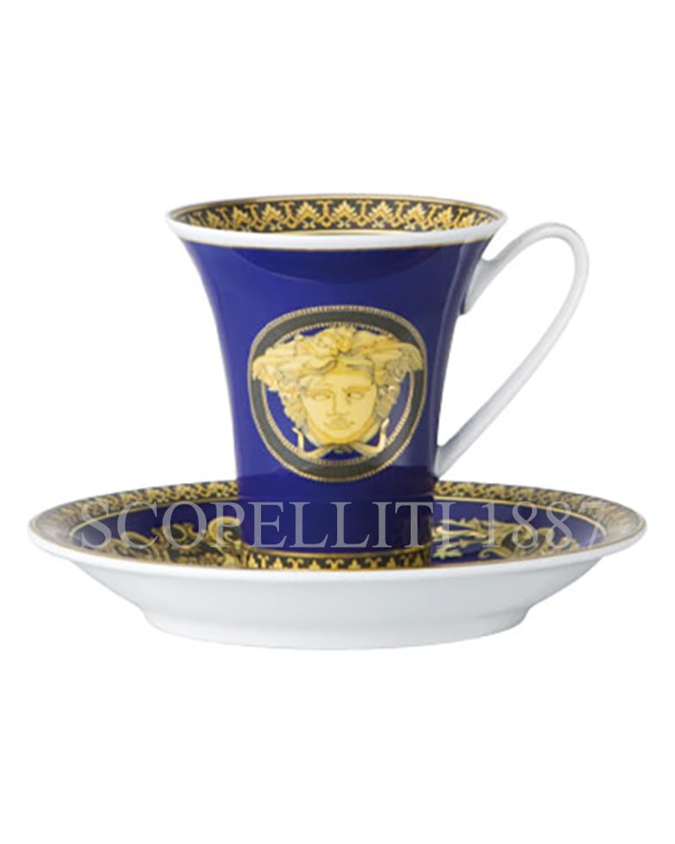 베르사체 Espresso 컵앤소서 메두사 블루 Versace Espresso Cup and Saucer Medusa Blue 02158