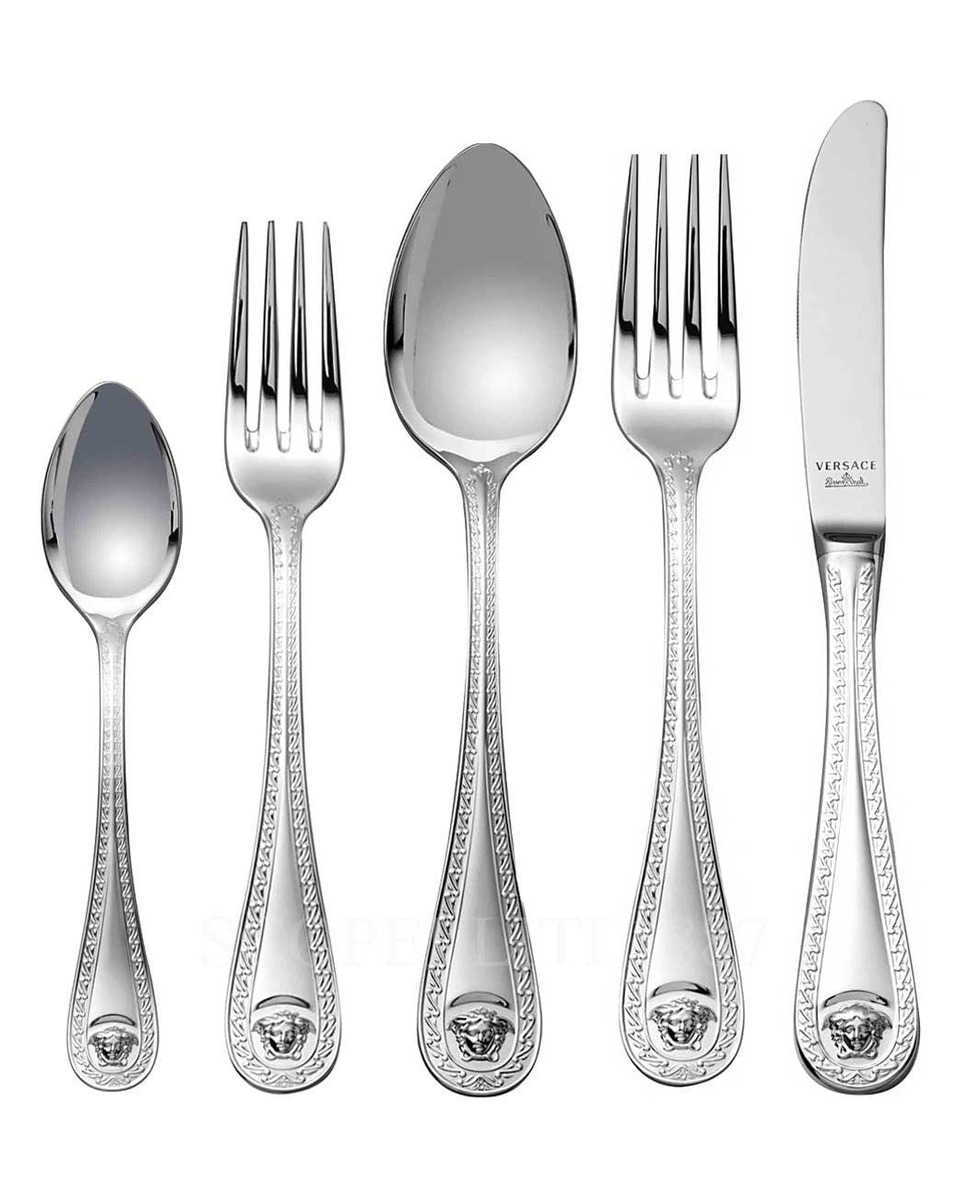 베르사체 4 피스 P레이스 Setting 메두사 커트러리 실버 접시D Versace 4 Piece Place Setting Medusa Cutlery Silver Plated 02165