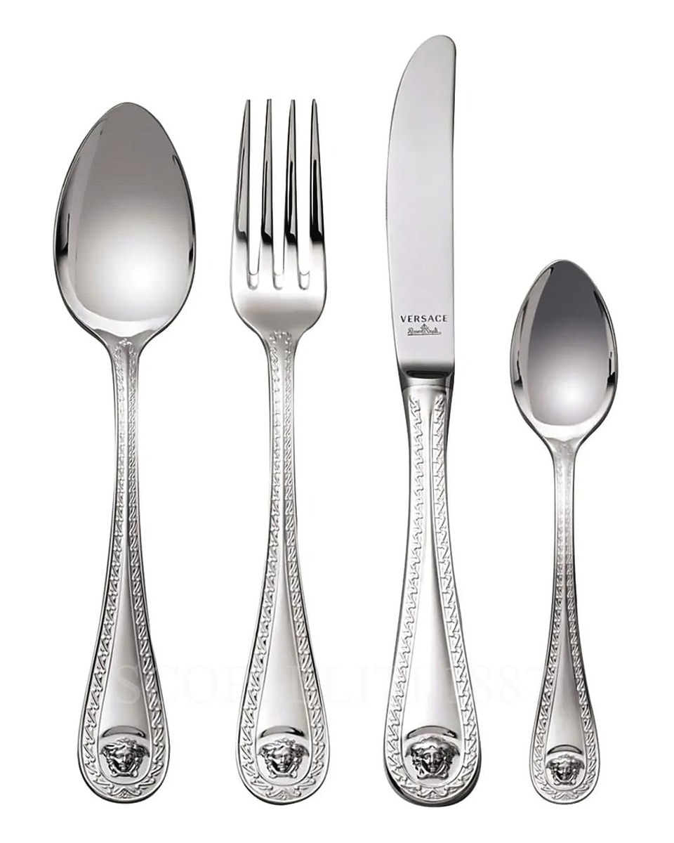 베르사체 5 피스 P레이스 Setting 메두사 커트러리 실버 접시D Versace 5 Piece Place Setting Medusa Cutlery Silver Plated 02166