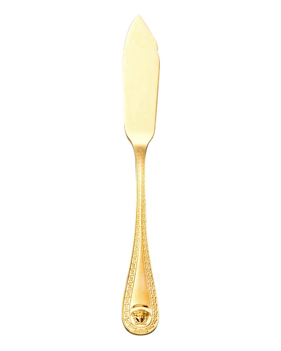 베르사체 Fish 칼 메두사 커트러리 골드 접시 Versace Fish Knife Medusa Cutlery Gold Plated 02181