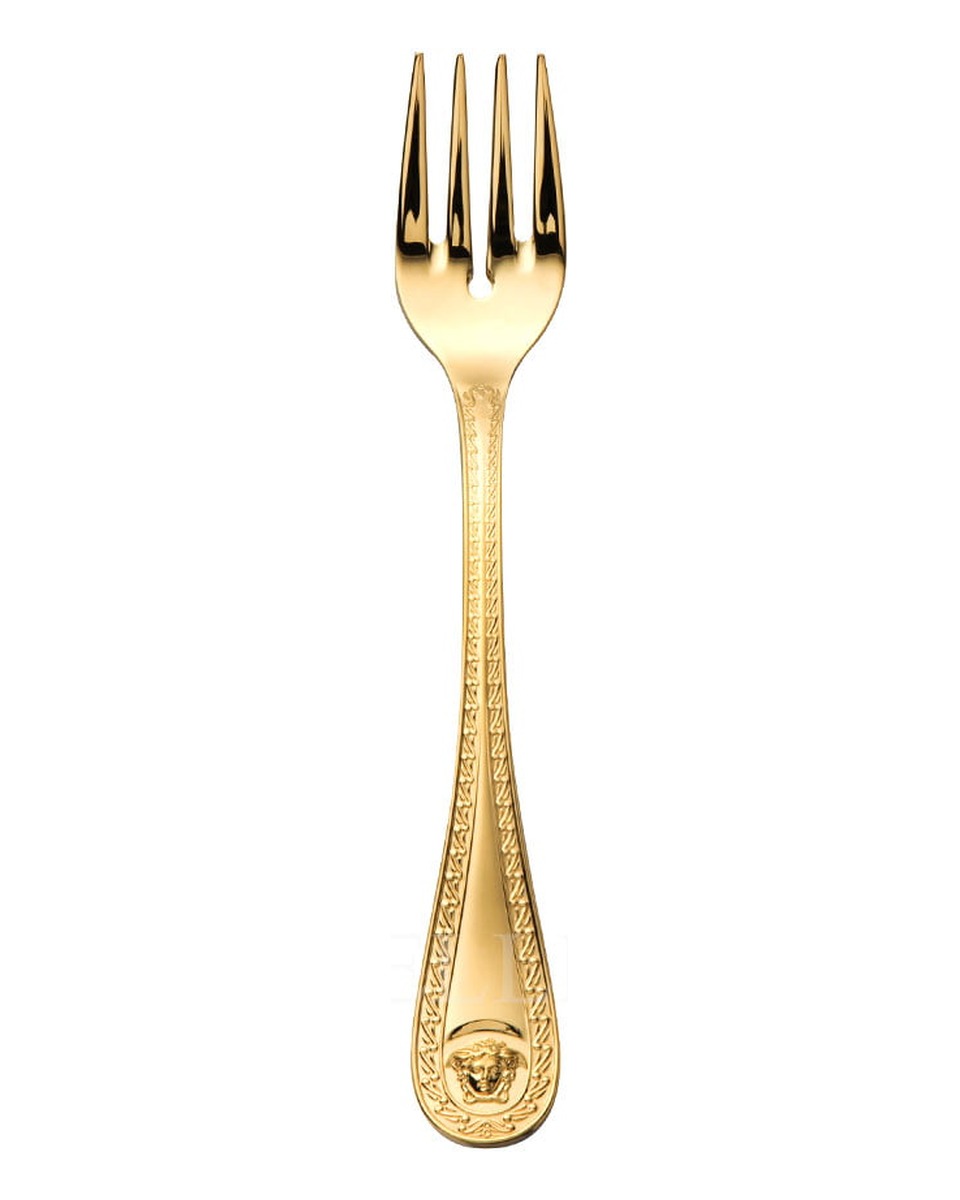 베르사체 Fish Fork 메두사 커트러리 골드 접시 Versace Fish Fork Medusa Cutlery Gold Plated 02182
