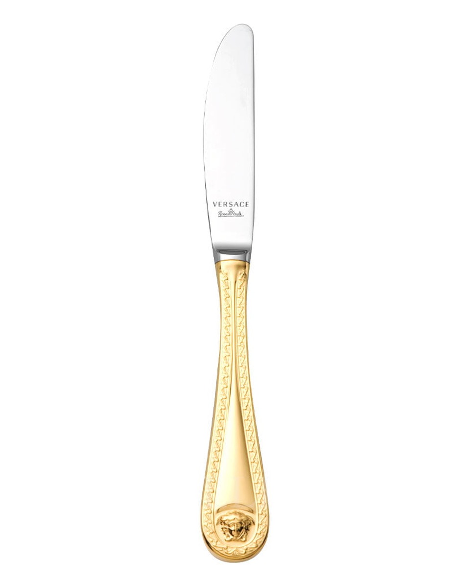 베르사체 디저트 칼 메두사 커트러리 골드 접시 Versace Dessert Knife Medusa Cutlery Gold Plated 02190