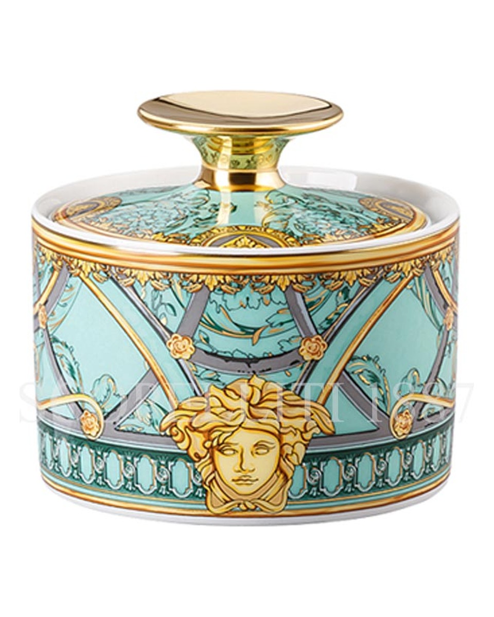 베르사체 Sugar 볼 Scala del Palazzo 그린 Versace Sugar Bowl Scala del Palazzo Green 02229