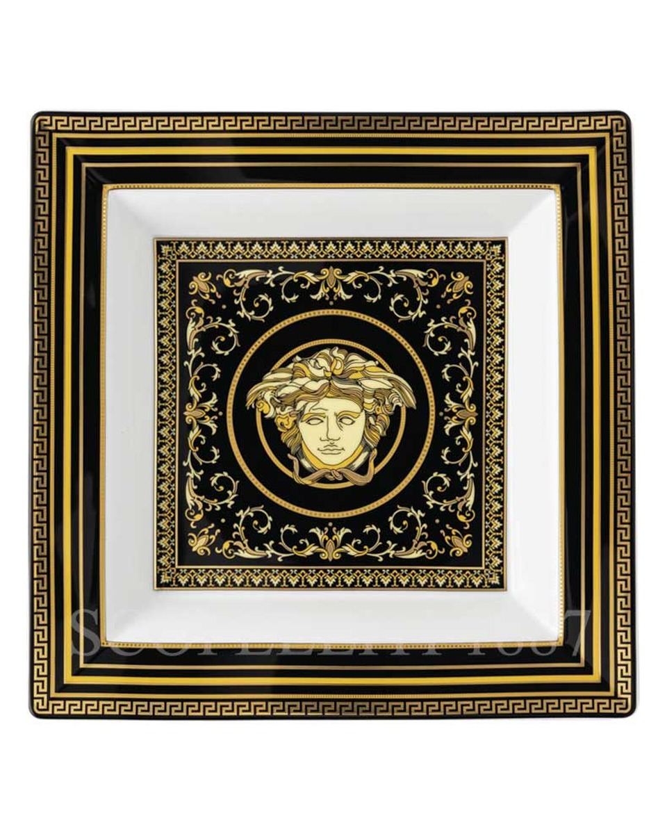베르사체 사각 스퀘어 디쉬 22 cm Virtus Gala 블랙 Versace Square Dish 22 cm Virtus Gala Black 02260