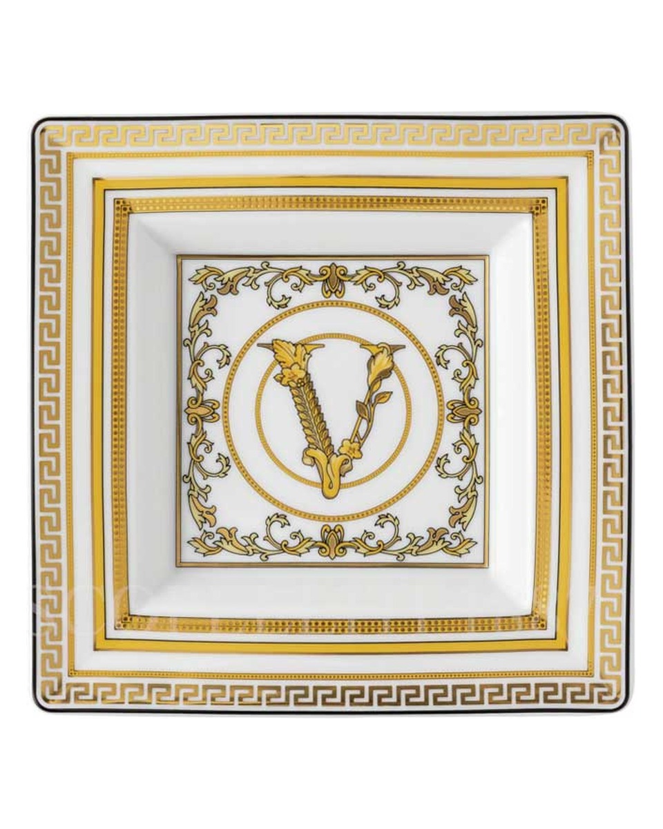 베르사체 사각 스퀘어 디쉬 14 cm Virtus Gala 화이트 Versace Square Dish 14 cm Virtus Gala White 02261