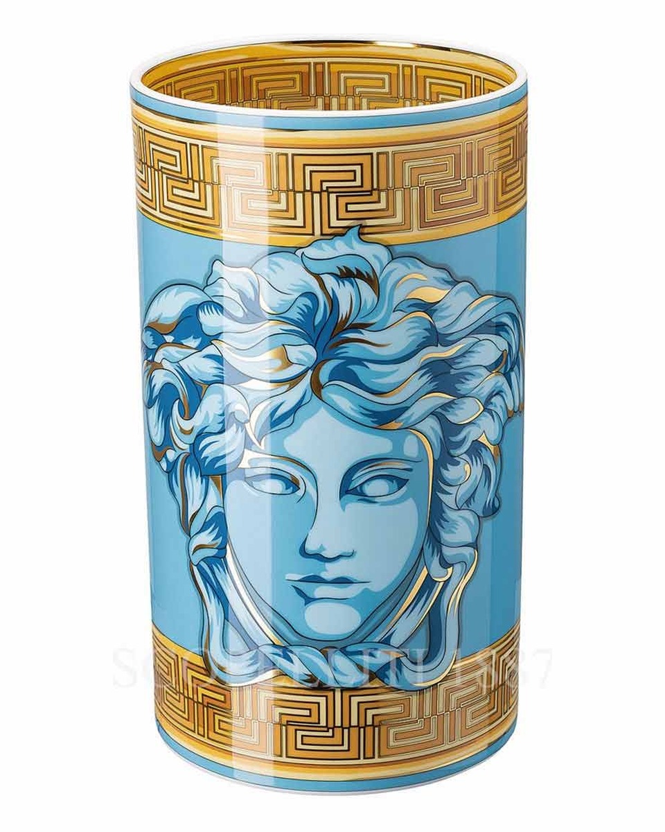 베르사체 화병 꽃병 30 cm 메두사 Amplified 블루 Coin Versace Vase 30 cm Medusa Amplified Blue Coin 02303