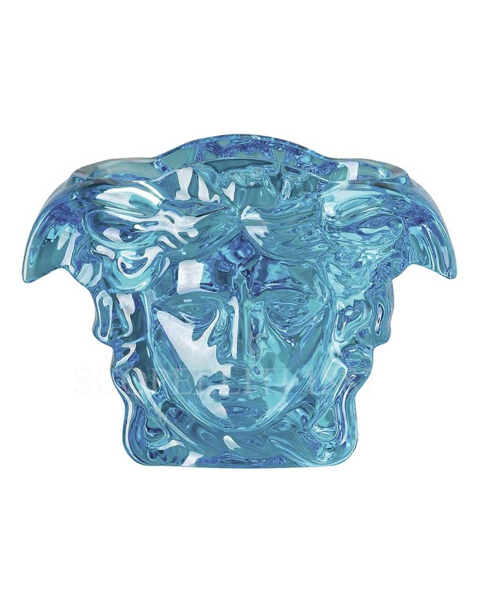 베르사체 NEW 화병 꽃병 19 cm 블루 메두사 Grande 크리스탈 Versace NEW Vase 19 cm Blue Medusa Grande Crystal 02312