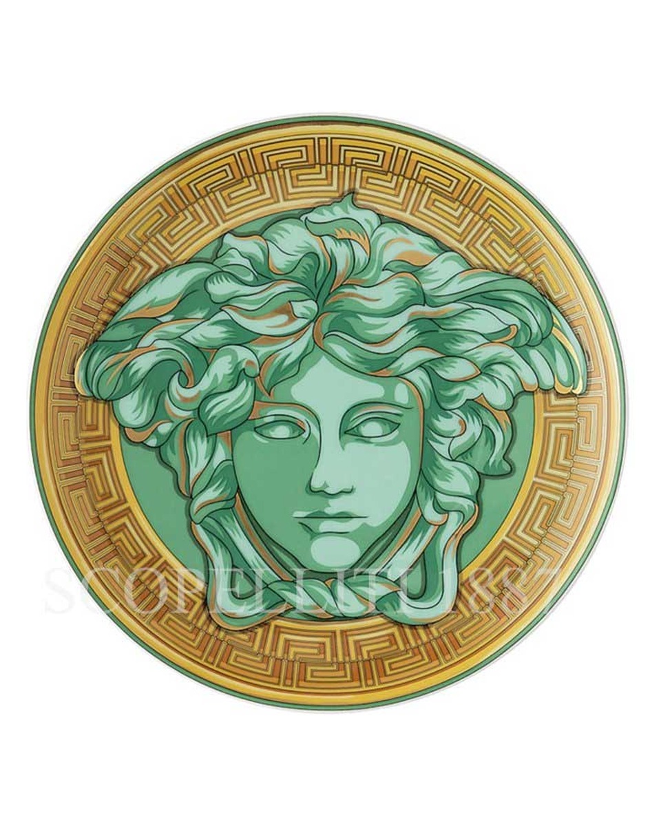 베르사체 브레드 접시 메두사 Amplified 그린 Coin Versace Bread Plate Medusa Amplified Green Coin 02412