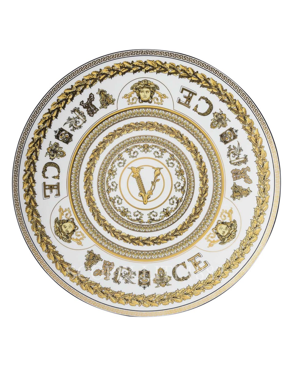 베르사체 Service 접시 33 cm Virtus Gala 화이트 Versace Service Plate 33 cm Virtus Gala White 02428