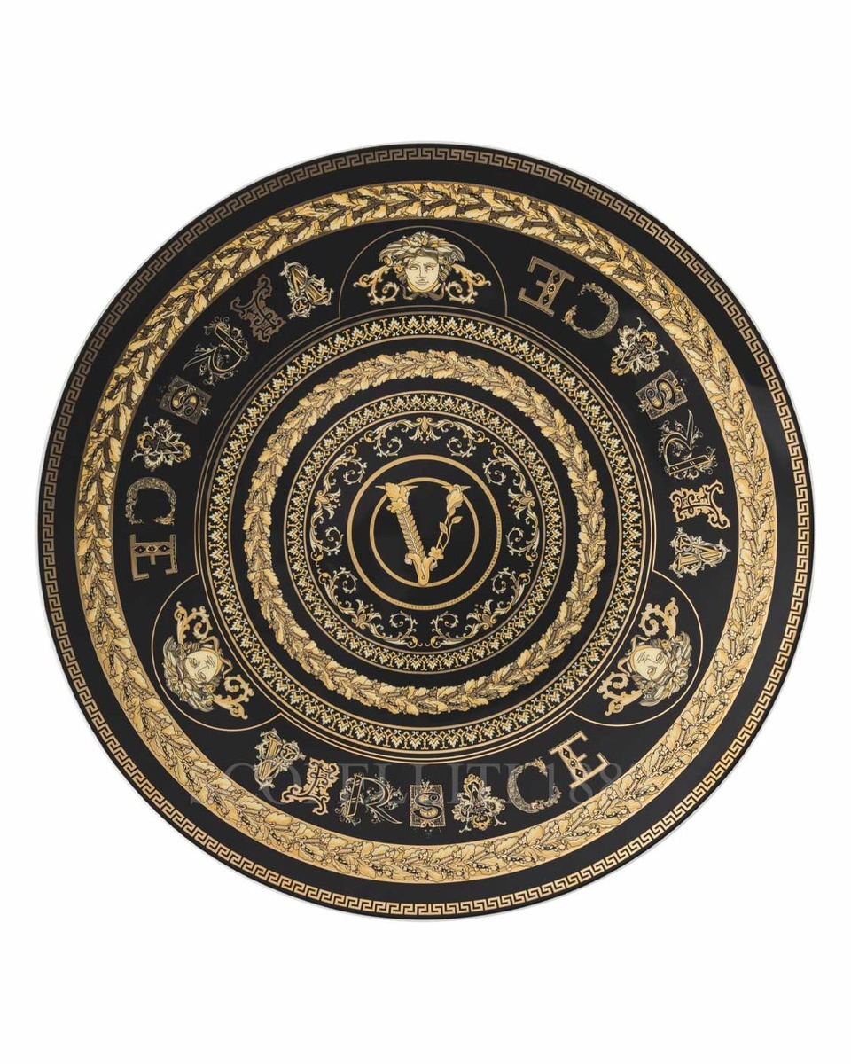 베르사체 Service 접시 33 cm Virtus Alphabet with 모노GRAM Versace Service Plate 33 cm Virtus Alphabet with Monogram 02432
