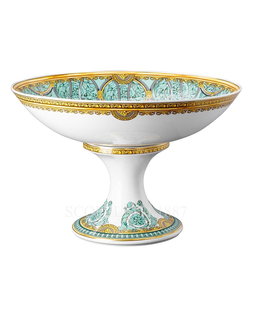 베르사체 볼 35 cm on Foot 라 스칼라 del Palazzo 그린 Versace Bowl 35 cm on Foot La Scala del Palazzo Green 02538