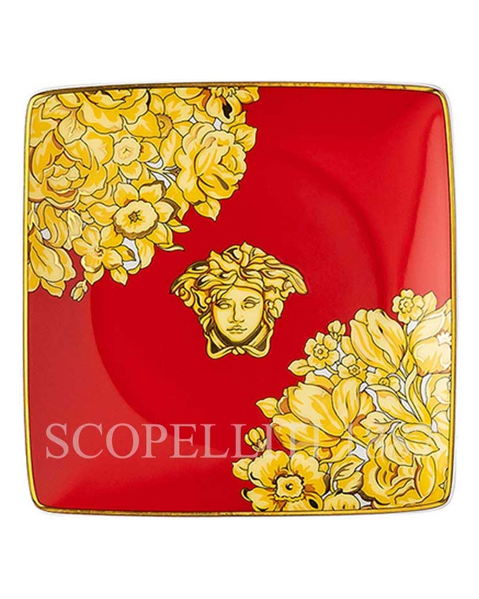 베르사체 볼 12 cm 사각 스퀘어 flat 메두사 Rhapsody Red Versace Bowl 12 cm square flat Medusa Rhapsody Red 02549