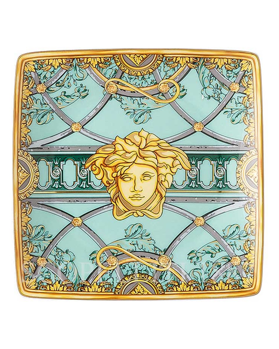 베르사체 사각 스퀘어 디쉬 12 cm 라 스칼라 del Palazzo 그린 Versace Square Dish 12 cm La Scala del Palazzo Green 02556