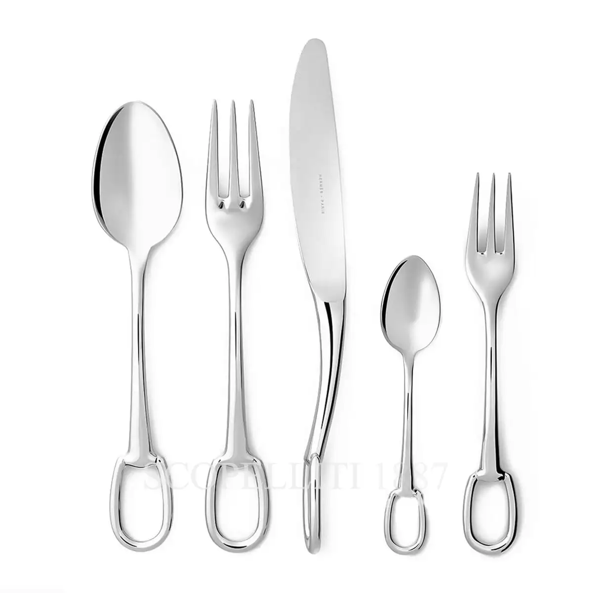 에르메스 Hermès Attelage 5-Piece Stainless Steel Flatware 006001P + 006002P + 006003P + 006012P + 006008P 1/3