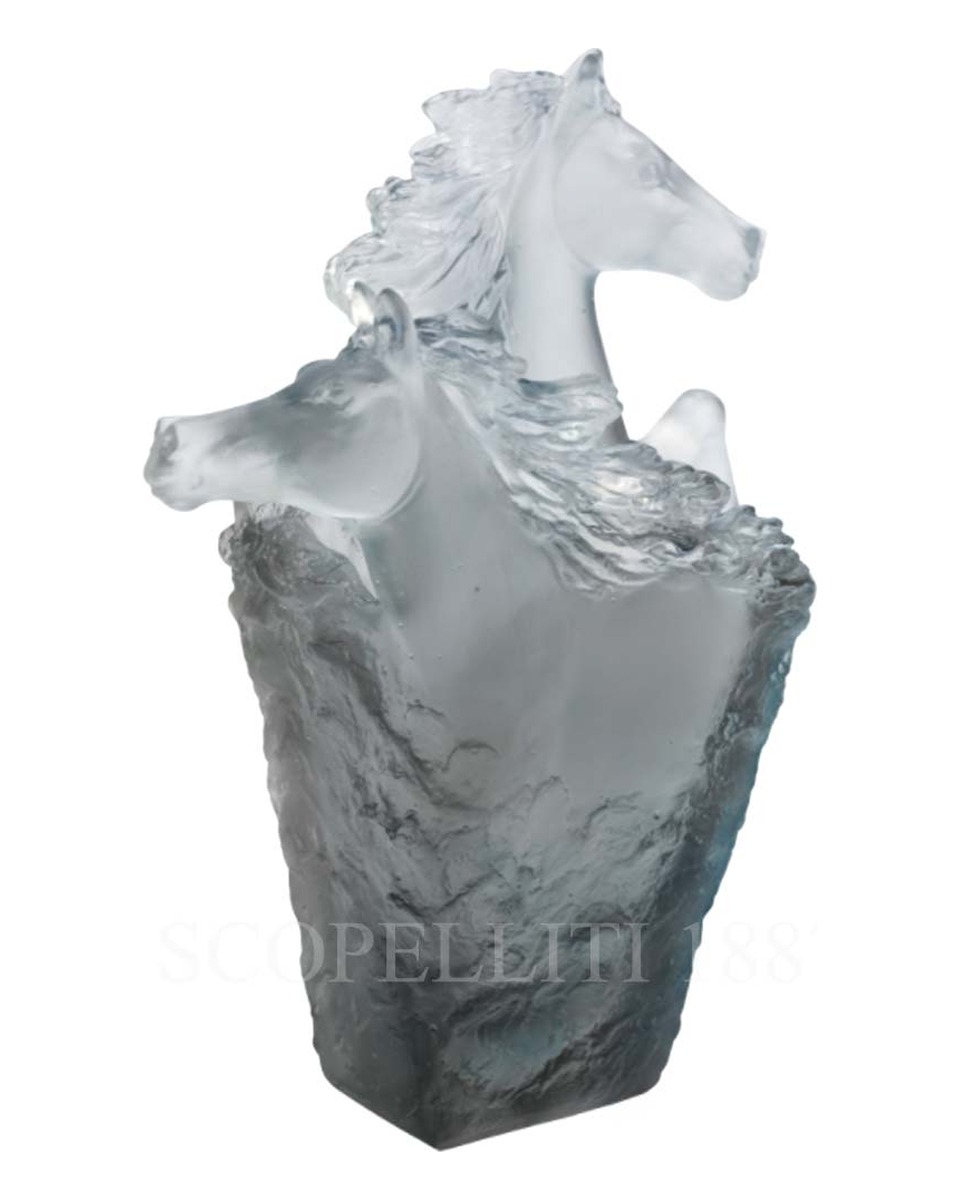 DAUM Cavalcade 크리스탈 Pencil Holder 그레이 블루 NUMBE레드 에디션 Daum Cavalcade Crystal Pencil Holder Grey Blue Numbered Edition 02611