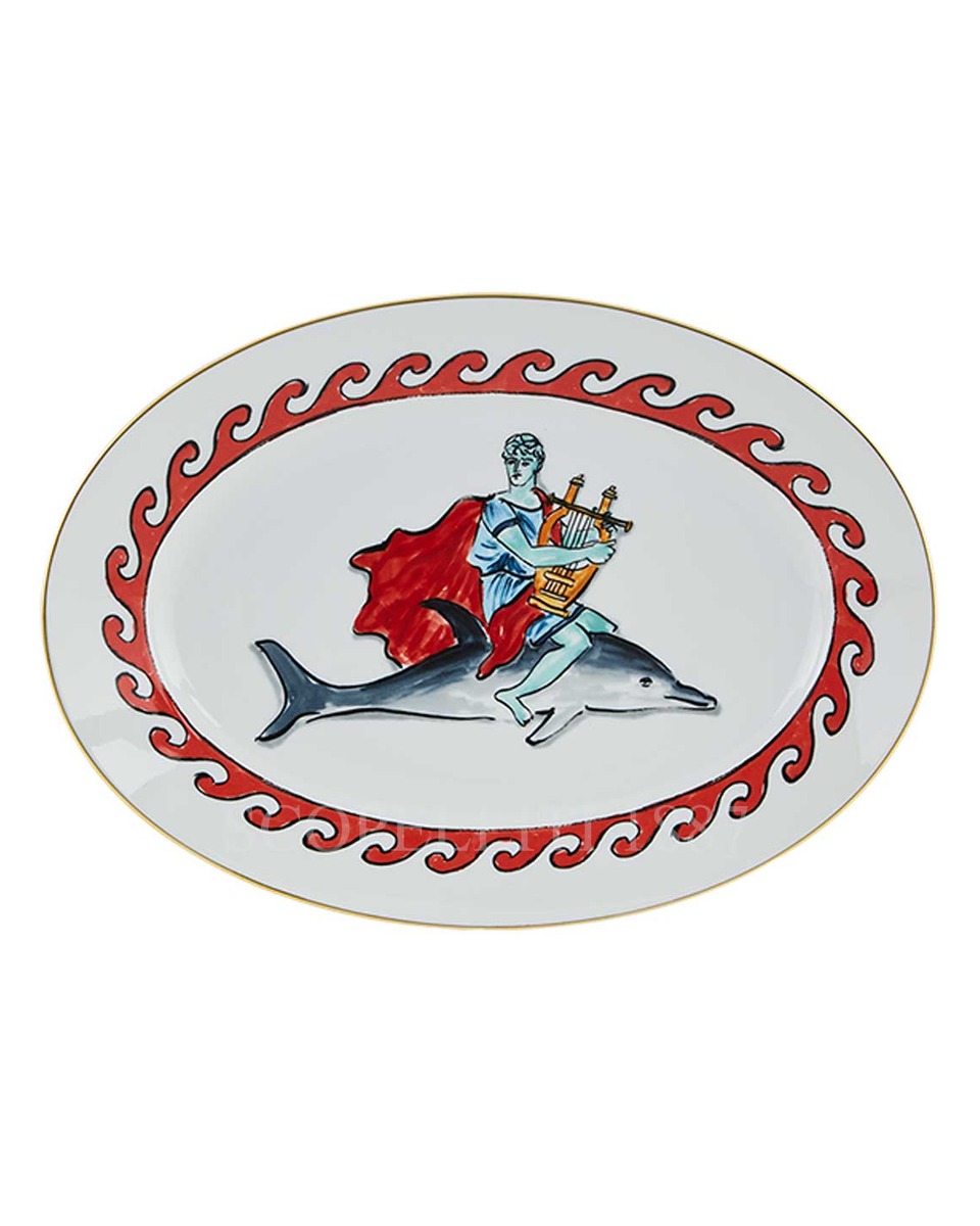 GINORI 1735 Ginori 오발 플래터 Dolphin 화이트 il Viaggio di Nettuno Ginori 1735 Ginori Oval Platter Dolphin White il Viaggio di Nettuno 01089