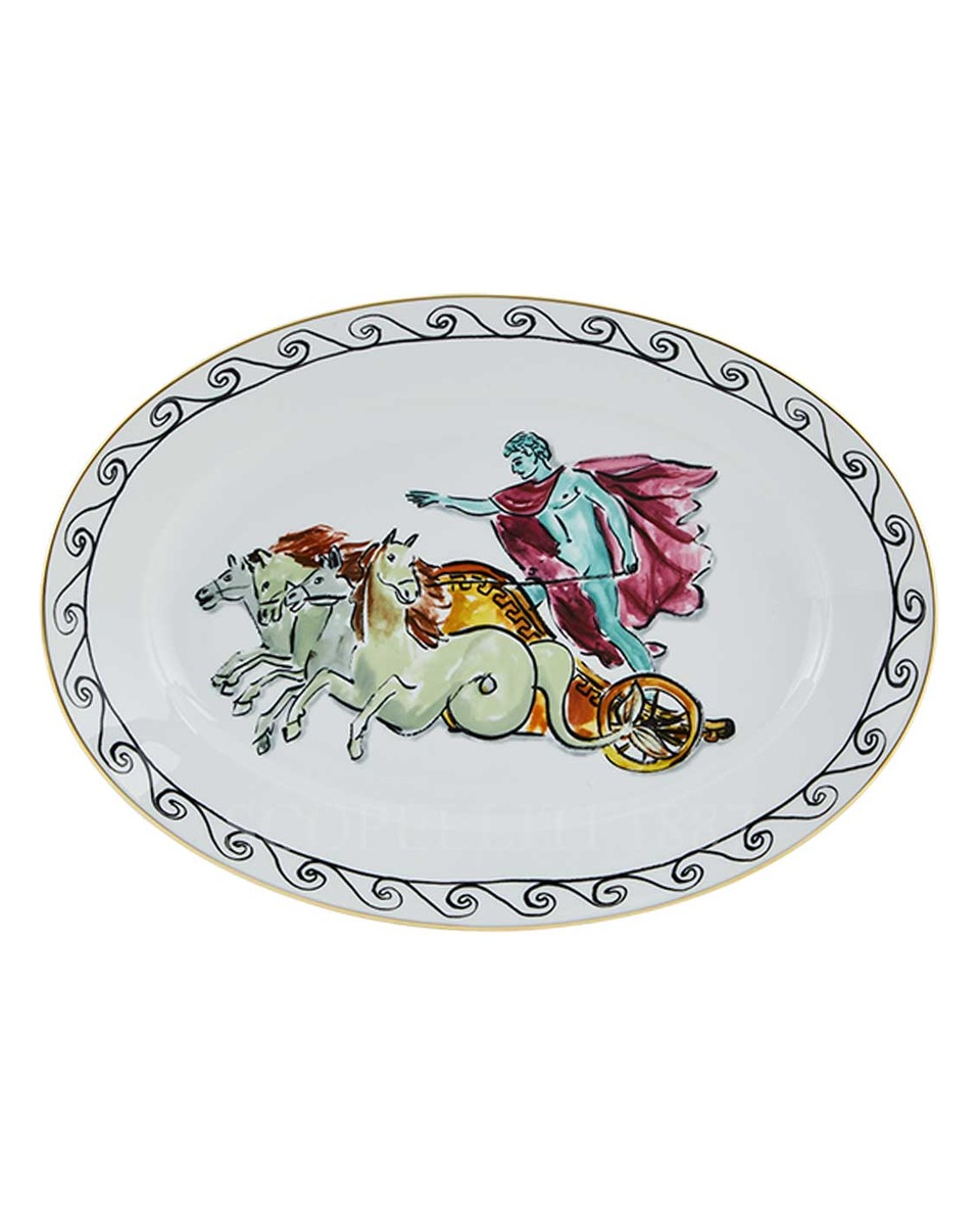 GINORI 1735 Ginori 오발 플래터 Chariot 화이트 il Viaggio di Nettuno Ginori 1735 Ginori Oval Platter Chariot White il Viaggio di Nettuno 01091