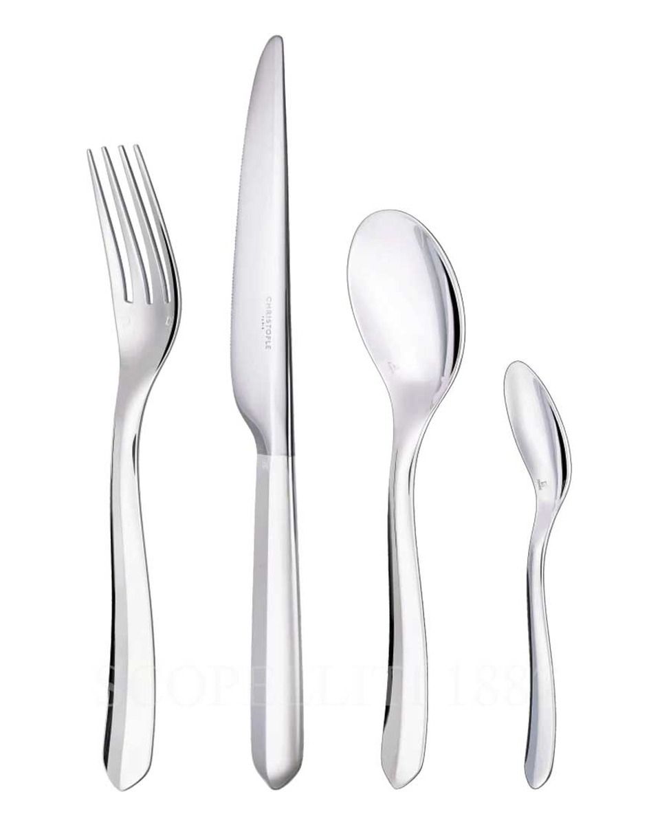 크리스토플레 New 76 pcs Flatware Set Infini 실버 접시D Christofle New 76 pcs Flatware Set Infini Silver Plated 00625 1/3