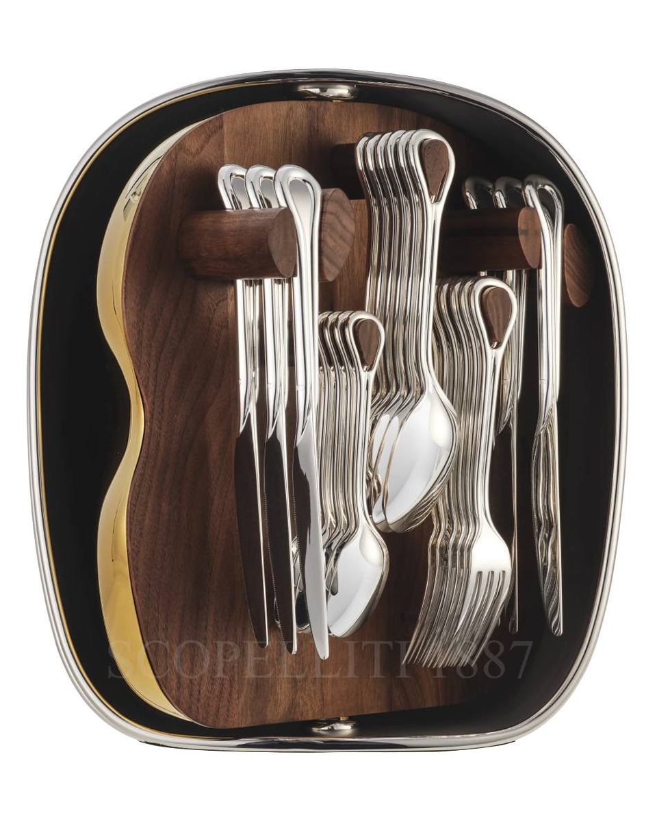 크리스토플레 New 24 pcs Flatware Set Infini 실버 접시D Christofle New 24 pcs Flatware Set Infini Silver Plated 00627