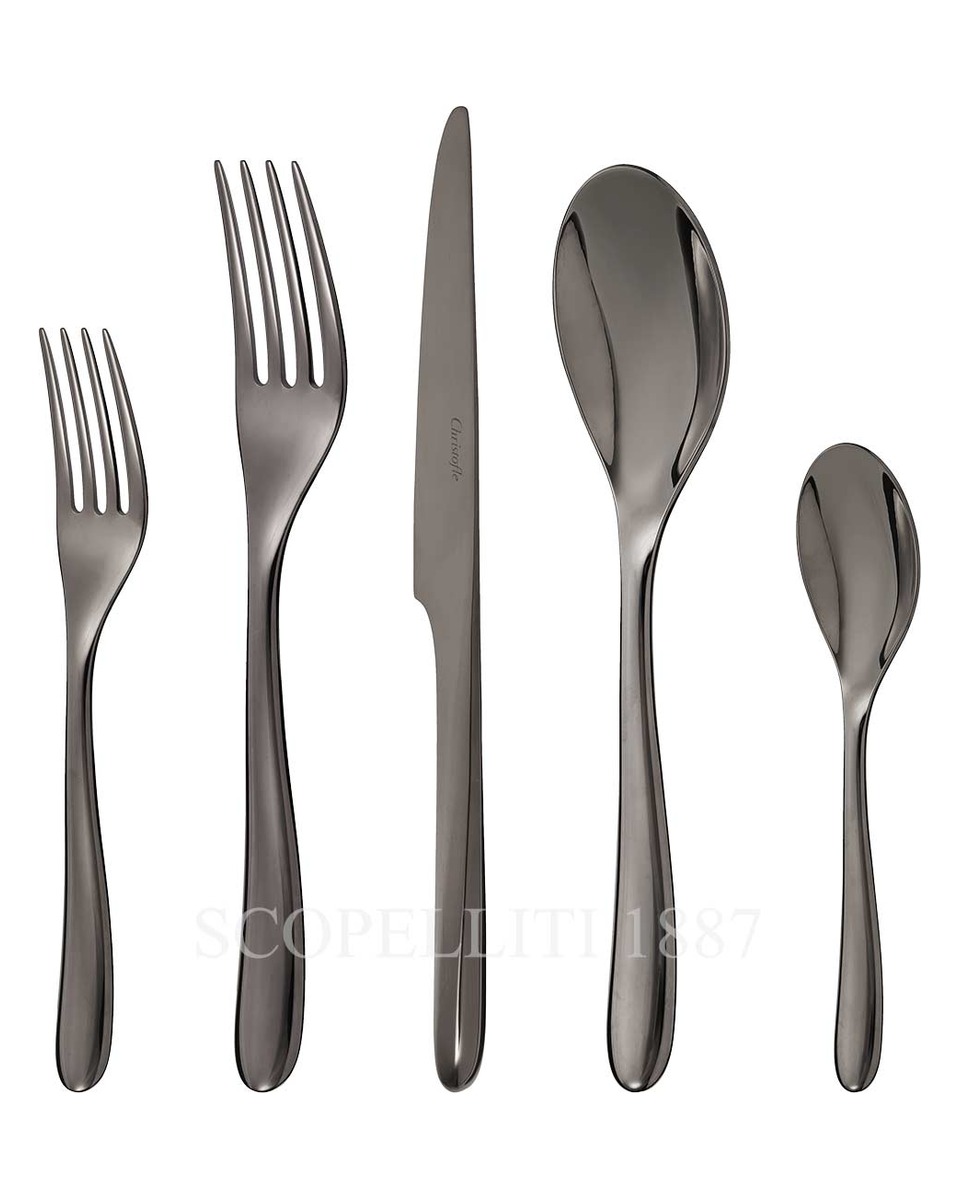 크리스토플레 5 피스 P레이스 Setting L’Ame 블랙 스테인리스 스틸 Christofle 5 Piece Place Setting L’Ame Black Stainless Steel 00651