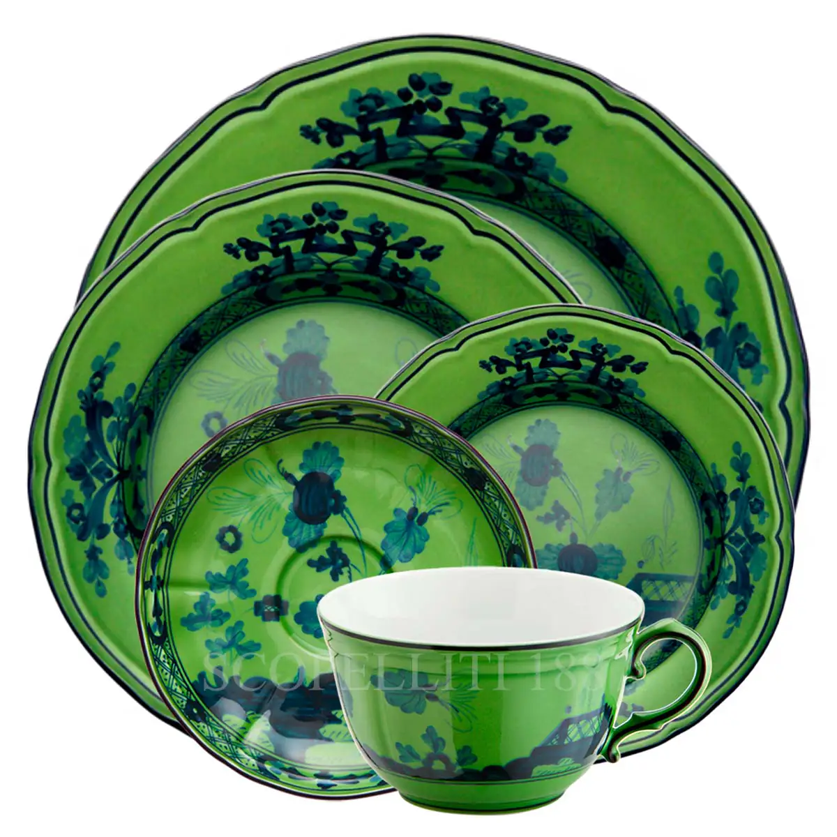 지노리 1735 Ginori 5 piece Place Setting Oriente Italiano Malachite 003RG00 FPT110010265G00123600 + 003RG00 FPT110010210G00 1/5