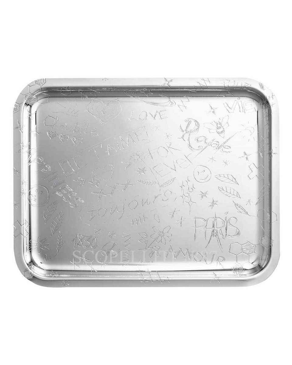 크리스토플레 Graffiti 직사각형 트레이 36 x 28 cm 실버 접시D Christofle Graffiti Rectangular Tray 36 x 28 cm Silver Plated 00662 1/2