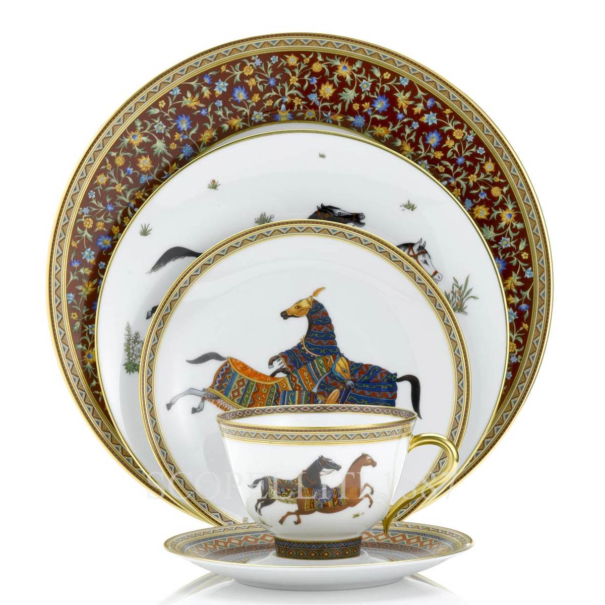 에르메스 Hermes Dinner Set Cheval d'Orient 009802P + 009807P + 009812P + 009816P 1/5