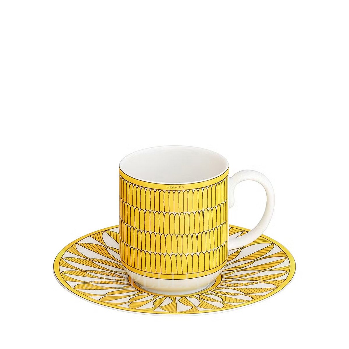 에르메스 Hermès Soleil d’Hermès Coffee Cup and Saucer Set for 2 046017P x 2 1/2