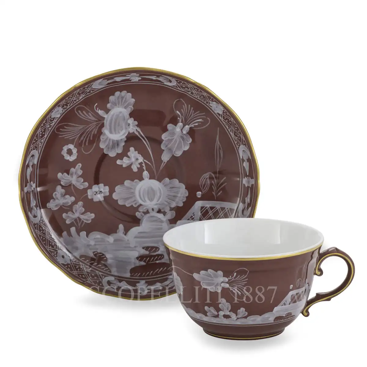 지노리 1735 Ginori 1735 Oriente Italiano Castagna Tea Cup and Saucer 003RG00 FPT401010150G00135800 + 003RG00 FTZ401010220G0 1/5