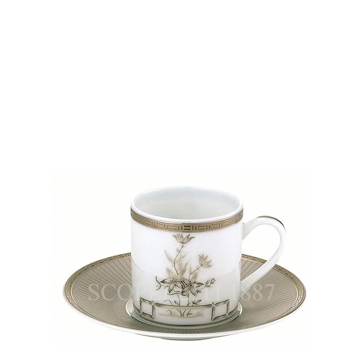 크리스토플 Christofle Fleur D'Argent Coffee Cup and Saucer 7656510