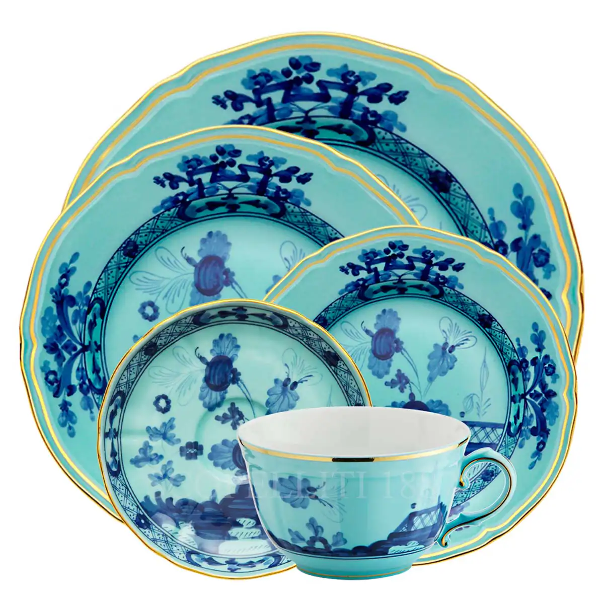 지노리 1735 Ginori 5 piece Place Setting Oriente Italiano Iris 003RG00 FPT110010265G00124300 + 003RG00 FPT110010210G0012430 1/5