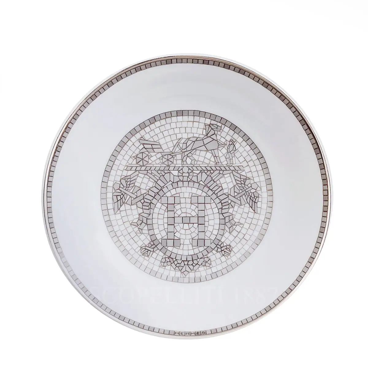 에르메스 Hermès Mosaique au 24 Platinum Soy Dish - Set of 2 035086P x 2