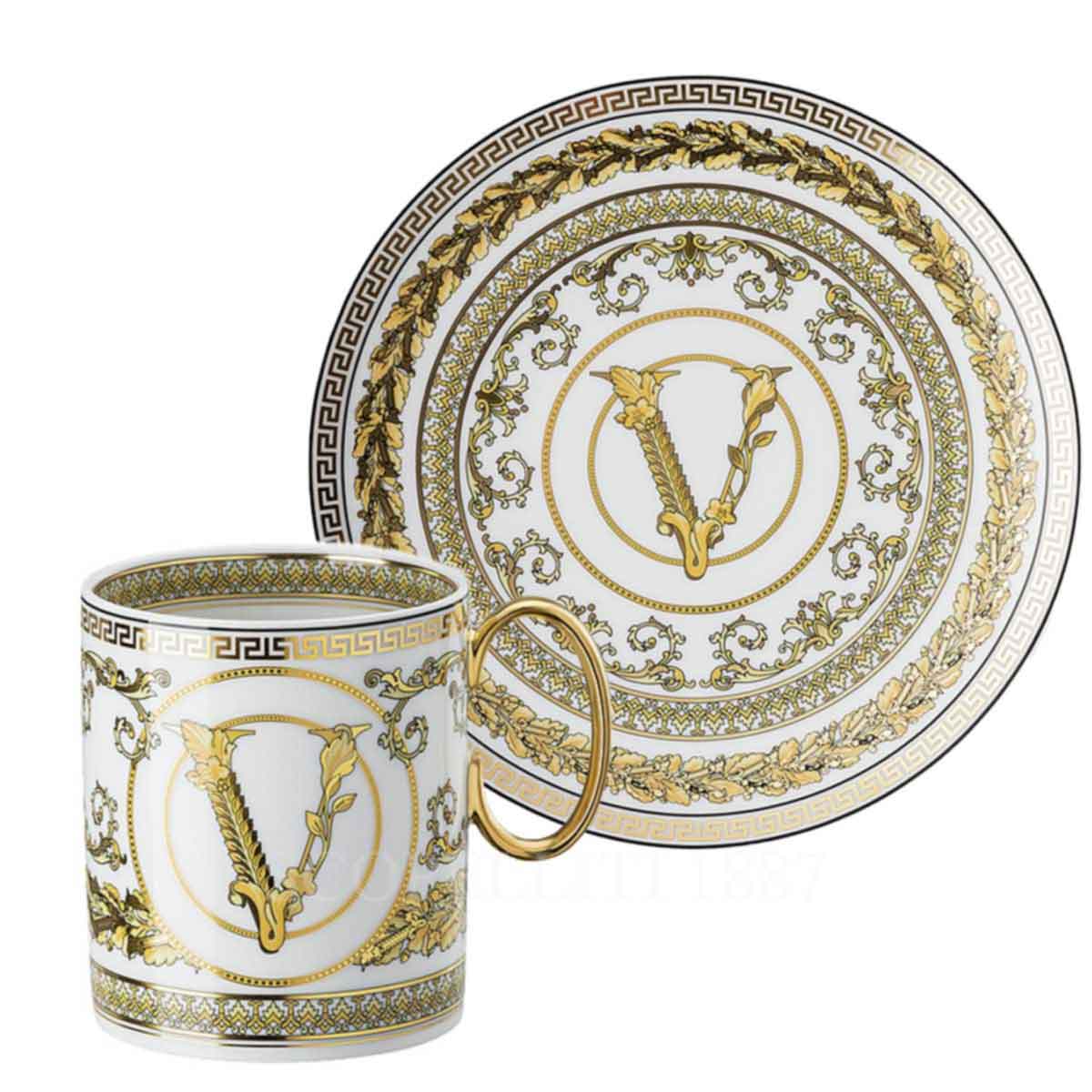 베르사체 Versace Set Mug and Plate Virtus Gala White 19335-403730-15505 + 19335-403730-10217