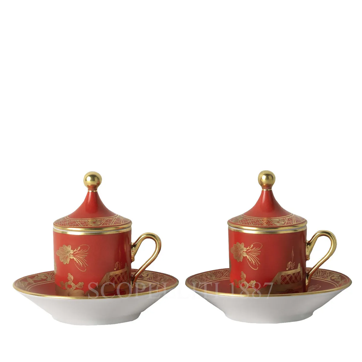 지노리 1735 Ginori 1735 Coffee Set for 2 people Oriente Italiano Rubrum 004RG00 FX9176LXG00132900 1/2