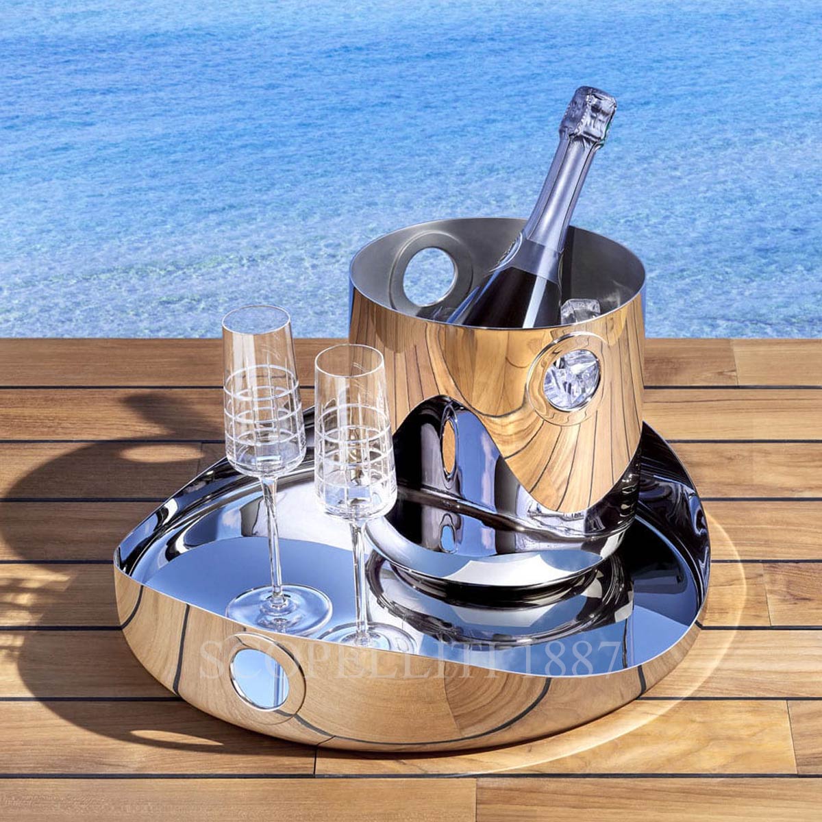 크리스토플 Christofle Large Round Tray Oh De Christofle Stainless Steel B05900070 2/3