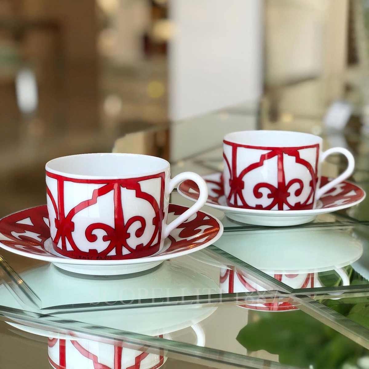 에르메스 Hermes Tea Set Balcon du Guadalquivir 011018P + 011016P 2/4