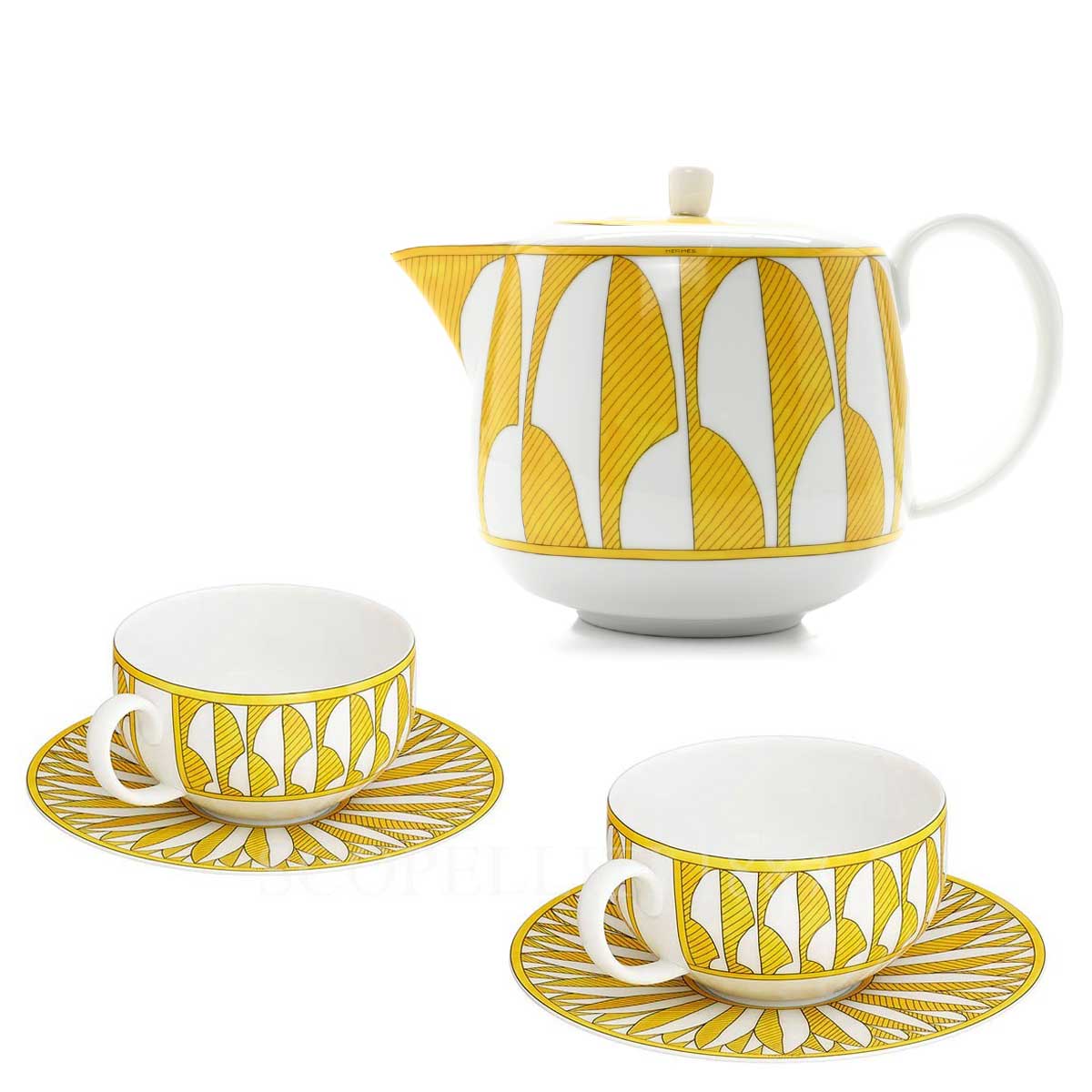 에르메스 Hermès Soleil d'Hermès Tea Set 046016P x 2 + 046018P 1/2