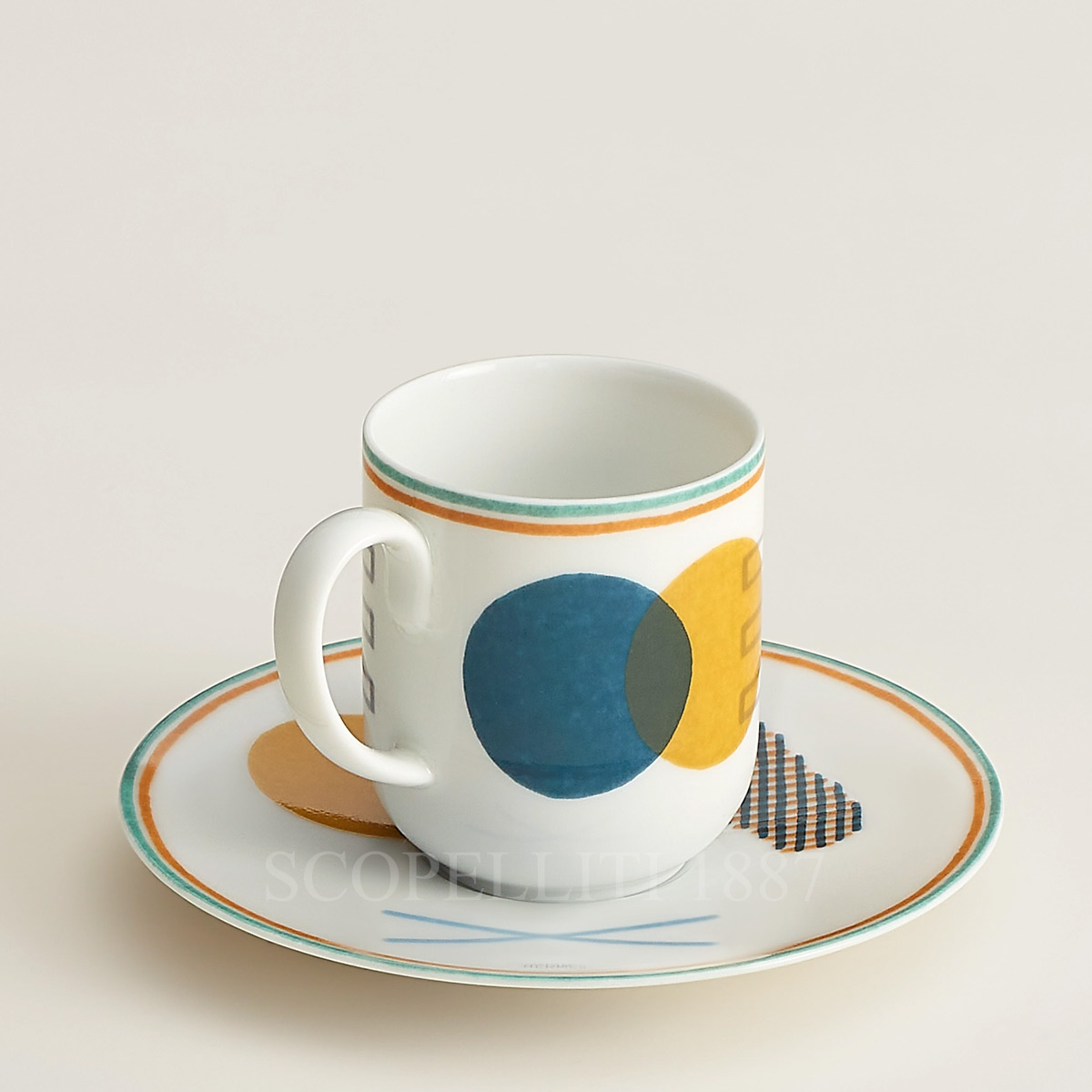 에르메스 Hermes Coffee Cup and Saucer Saut - Set of 2 055017P x 2 2/4
