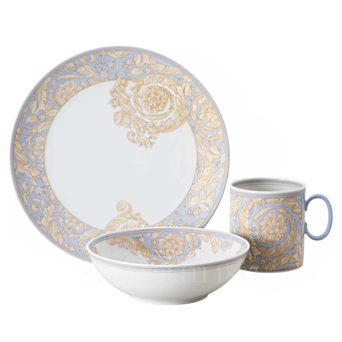 베르사체 Versace Kids Barocco Blue Dinner Set 3 Pcs 19335-403781-28447 1/3